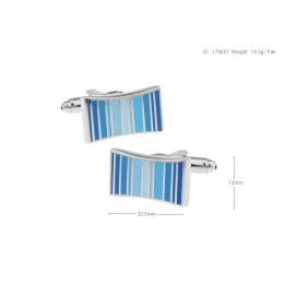 Mansetinööbid - emailitud sinised triibud